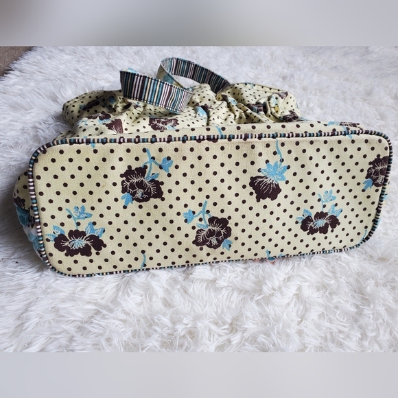 Vintage Y2k Quilted Floral Blue & Yellow Diaper Bag 2 Front Pockets NWOT NOS NDS - Picture 5 of 8